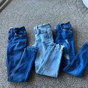 3 pairs of little girls size 8 jeans